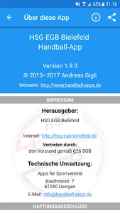 HSG EGB Bielefeld screenshot 3