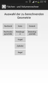 Flächen und Volumenrechner screenshot 0