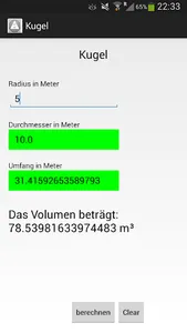 Flächen und Volumenrechner screenshot 3