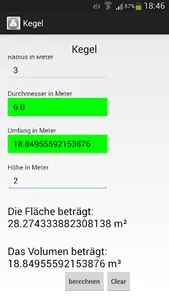 Flächen und Volumenrechner screenshot 5