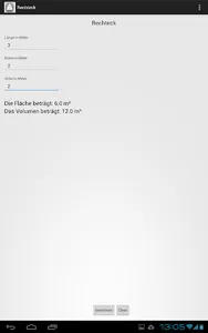 Flächen und Volumenrechner screenshot 9