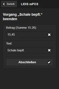 LIDIS mPOS screenshot 2