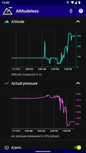 Altitudeless (Barometer Alarm) screenshot 2