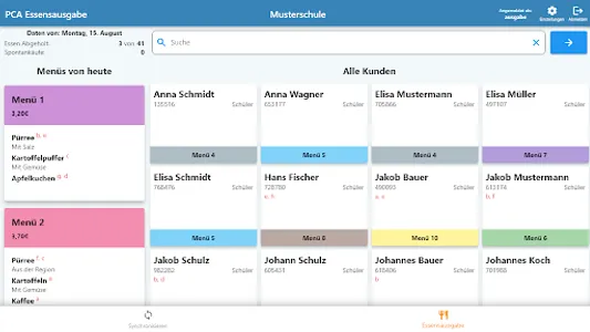 PCA Essensausgabe screenshot 0