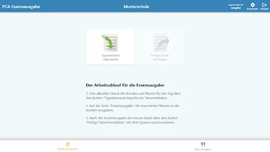 PCA Essensausgabe screenshot 1