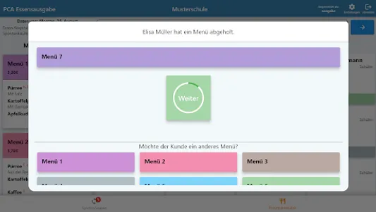 PCA Essensausgabe screenshot 5