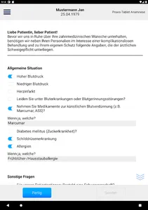 LinuDent Anamnese screenshot 2
