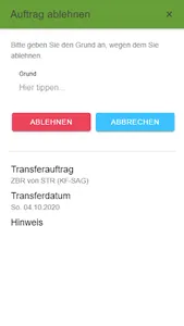 Transferdisposition screenshot 0