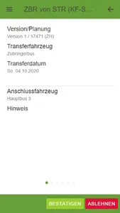 Transferdisposition screenshot 1