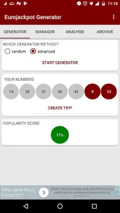 Eurojackpot Generator & Analyt screenshot 0