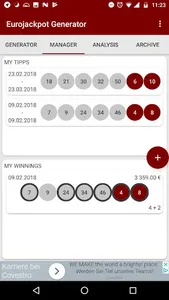 Eurojackpot Generator & Analyt screenshot 1