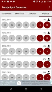 Eurojackpot Generator & Analyt screenshot 3