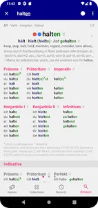 Verbs German Dictionary screenshot 1