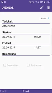 Zeiterfassung - AEONOS Fox screenshot 3