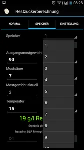 Restzucker screenshot 2
