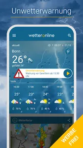 RegenRadar mit Unwetterwarnung screenshot 3