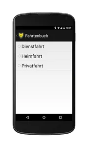 YellowFahrtenbuchApp screenshot 0