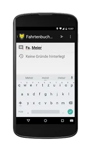 YellowFahrtenbuchApp screenshot 1