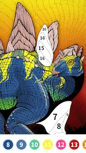 Dinosaur Color by Number Book screenshot 10