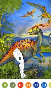 Dinosaur Color by Number Book screenshot 8