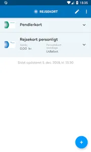Rejsekort status screenshot 2