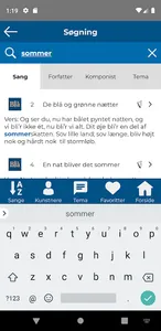 Højskolesangbogen screenshot 2