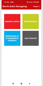 Würth anker beregning screenshot 0