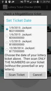 Mega Millions & Powerball Scan screenshot 1