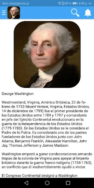 Historia de George Washington screenshot 0