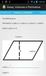 Área, Volumes e Perímetros screenshot 2