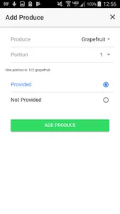 CAHL Food Record screenshot 1