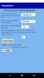 EMPRÉSTIMO PARCELAS JUROS screenshot 2