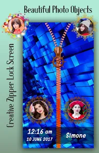 Blue Zipper Lock Screen screenshot 2
