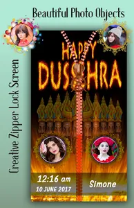 Dussehra Zipper Lock Screen screenshot 2