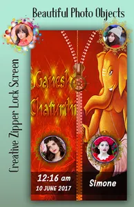 Ganesh Chaturthi Zipper Lock S screenshot 2