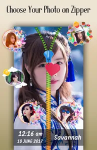 Girls Zipper Lock Screen screenshot 1