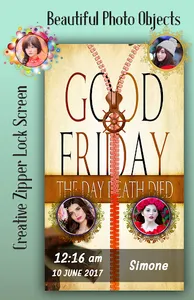 Good Friday Zipper Lock Screen screenshot 1