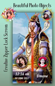 Lord Shiva Zipper Lock Screen screenshot 2