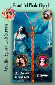 Mermaid Zipper Lock Screen screenshot 2
