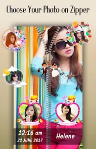 Pink Forest Zipper Lock Screen screenshot 1
