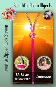 Sunrise Zipper Lock Screen screenshot 2