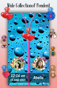 Waterdrops Zipper Lock Screen screenshot 4