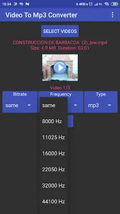 Video to mp3, mp2, aac or wav. screenshot 1