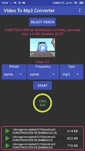 Video to mp3, mp2, aac or wav. screenshot 3