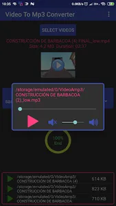 Video to mp3, mp2, aac or wav. screenshot 5