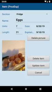 FrozExp: Frozen foods expiry d screenshot 2
