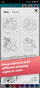 Unicorn coloring for kids screenshot 1