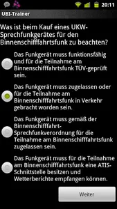 German UBI exam trainer screenshot 1