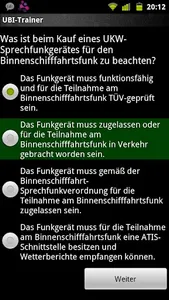 German UBI exam trainer screenshot 2