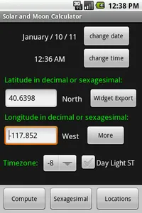 Solar and Moon Calculator screenshot 0